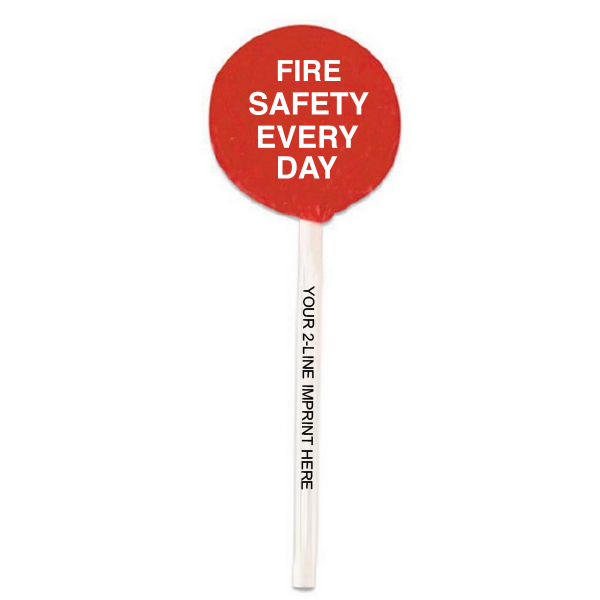 Fire Safety Lollipops with Imprinted Sticks at Celebration Candy