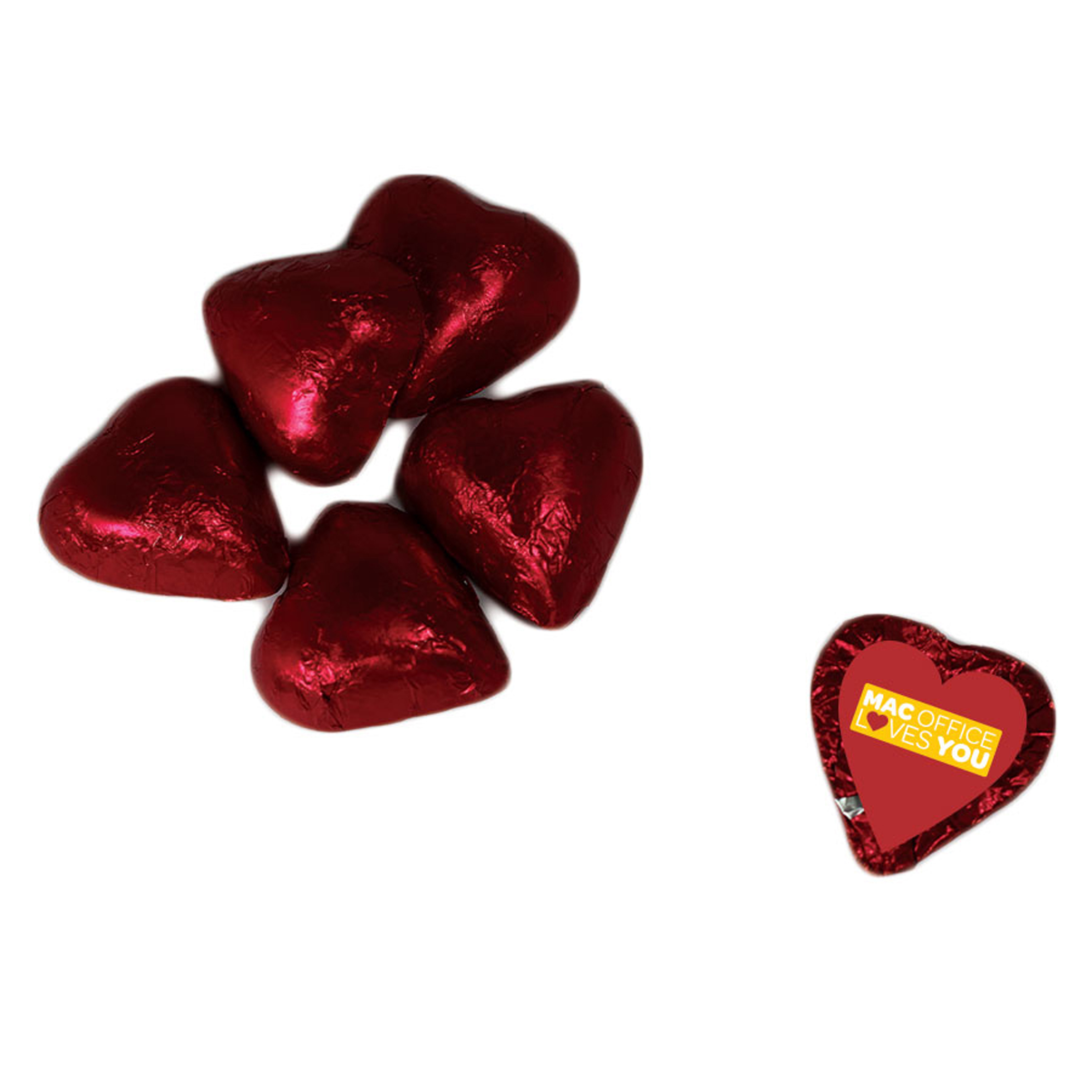 Chocolate Love Hearts Foil Wrapped