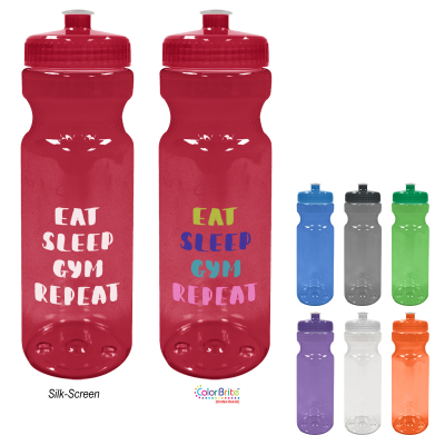 Custom Poly-Pure Transparent Bottles (27 Oz., Screen Print