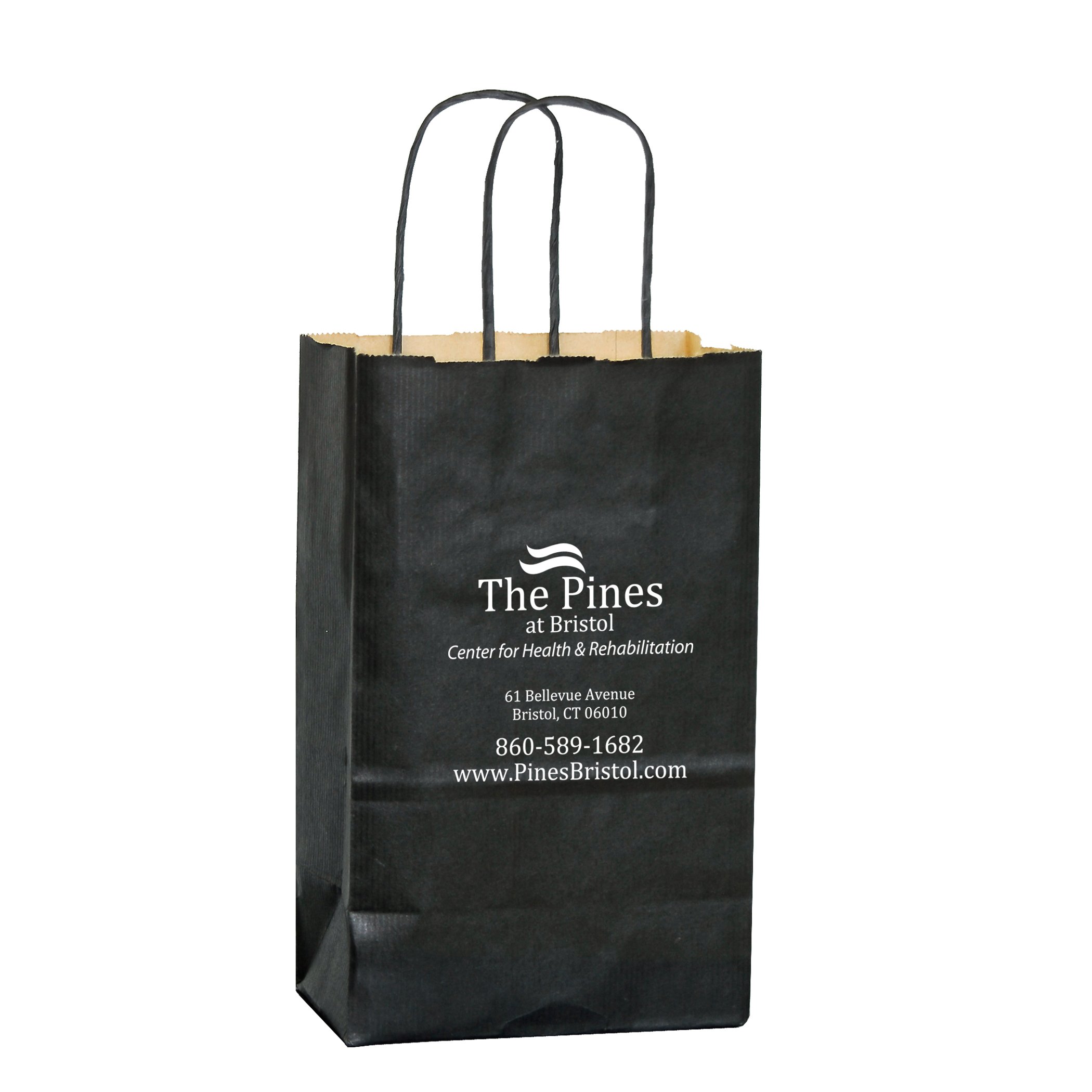 Custom Matte Shopping Bags - 5 x 3-1/2 x 8