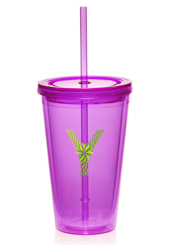 Custom 16 oz Double Wall Acrylic Tumblers with Lid & Straw - Full