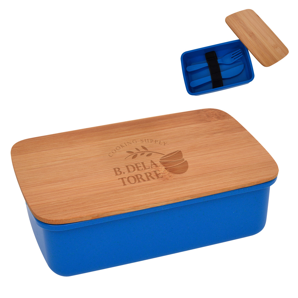 Custom Printed Multi-Compartment Food Container with Utensils