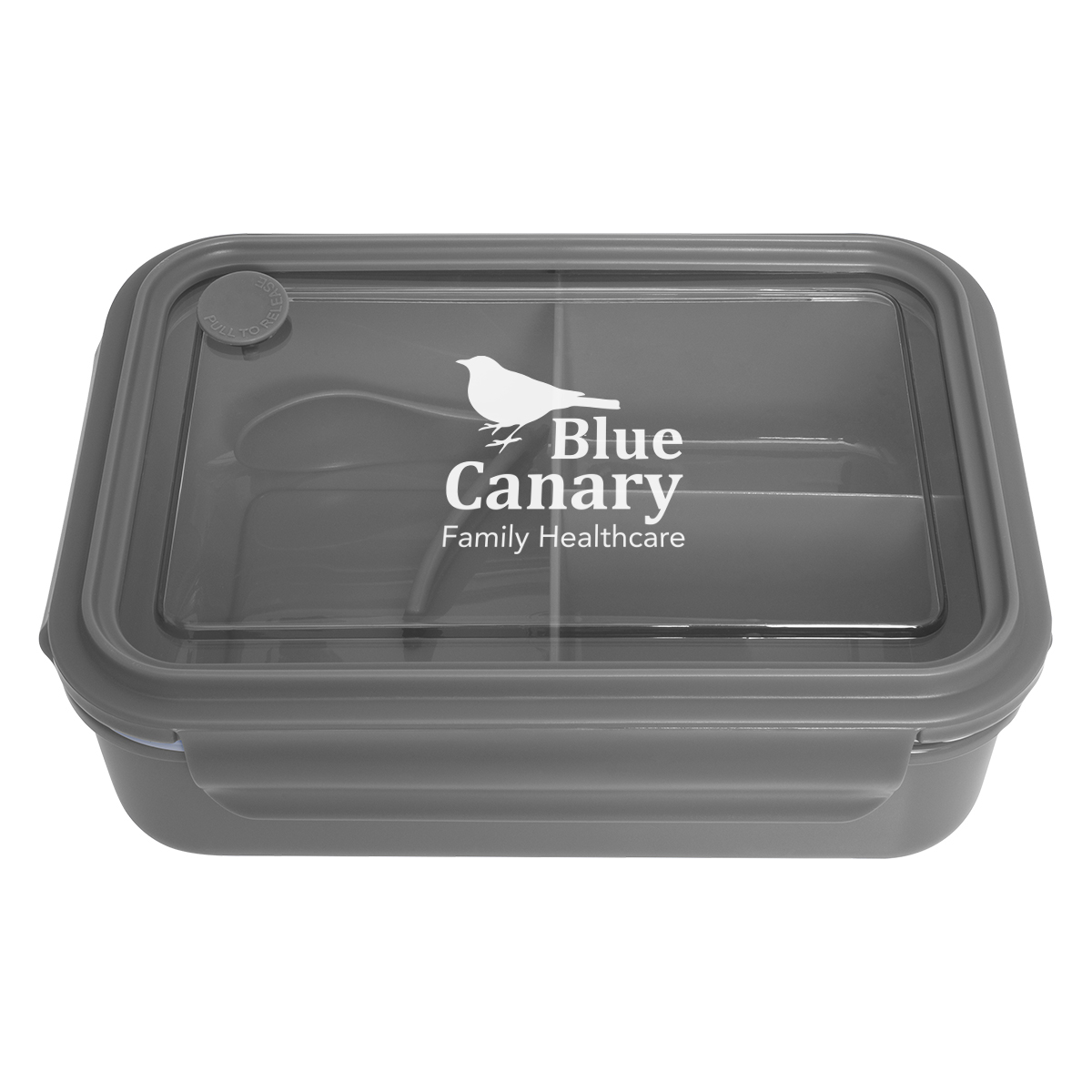 Promotional Multi-compartment food container and utensils with