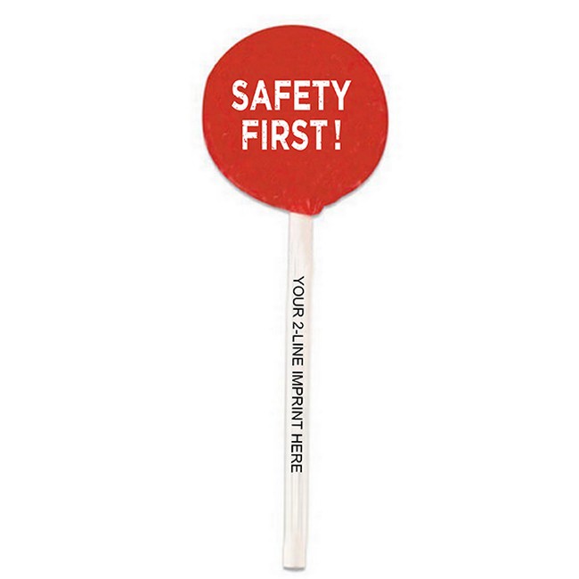Safety First Lollipop with Imprinted Stick