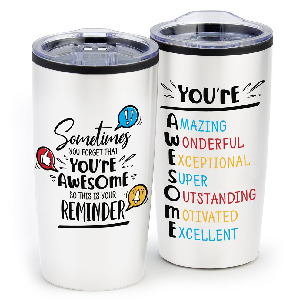 12 PC 20 oz Personalized Class of Graduating Year Stainless Steel Tumblers with Lids & Straws