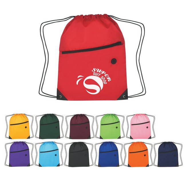 Custom Sports Drawstring Backpack with Zipper