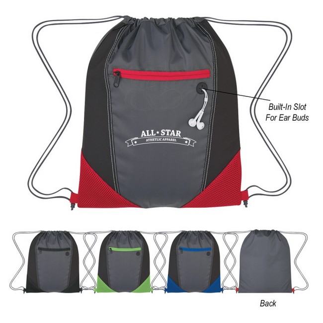 Two-Tone Drawstring Sports Pack with Logo