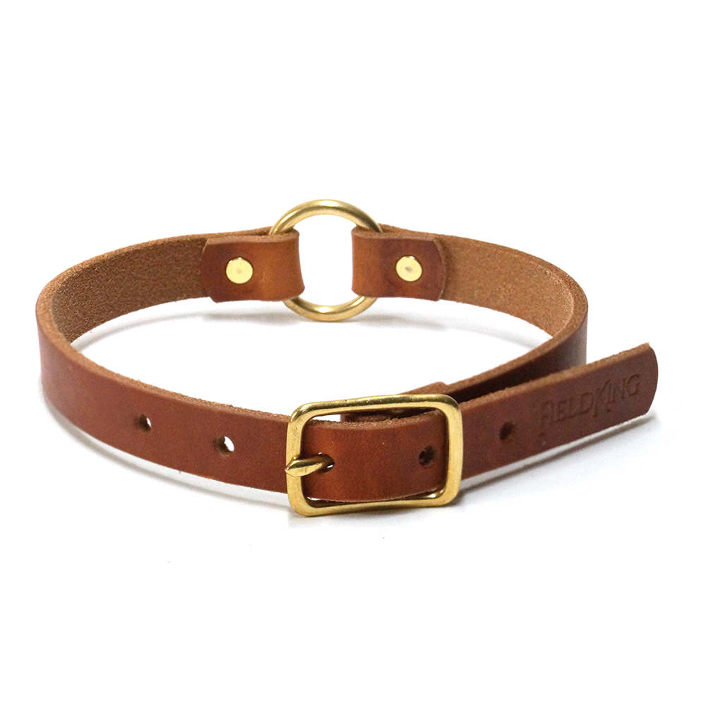 FieldKing, BTL Bridle Leather Dog Collar, Center Ring, 3/4" W