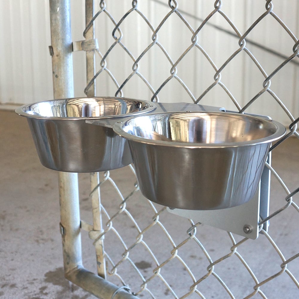 Dog kennel outlet bowl holders