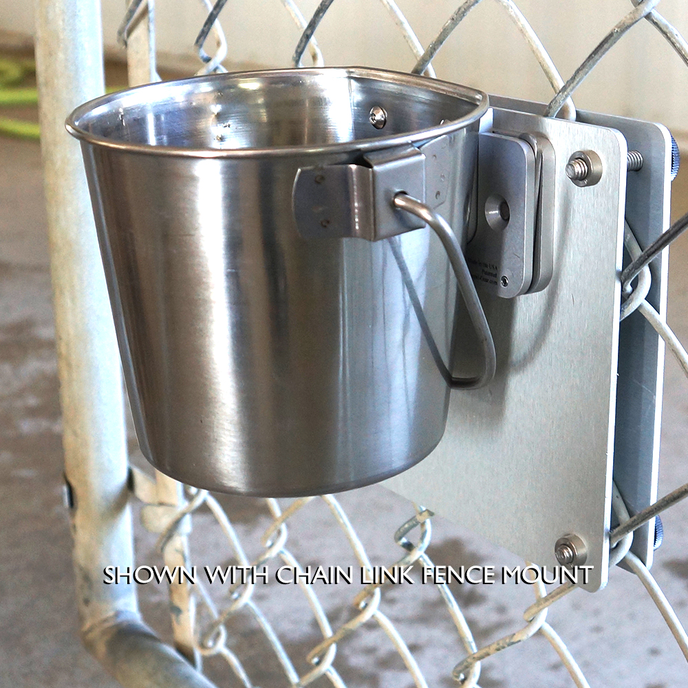 Chain link 2025 fence dog bowl