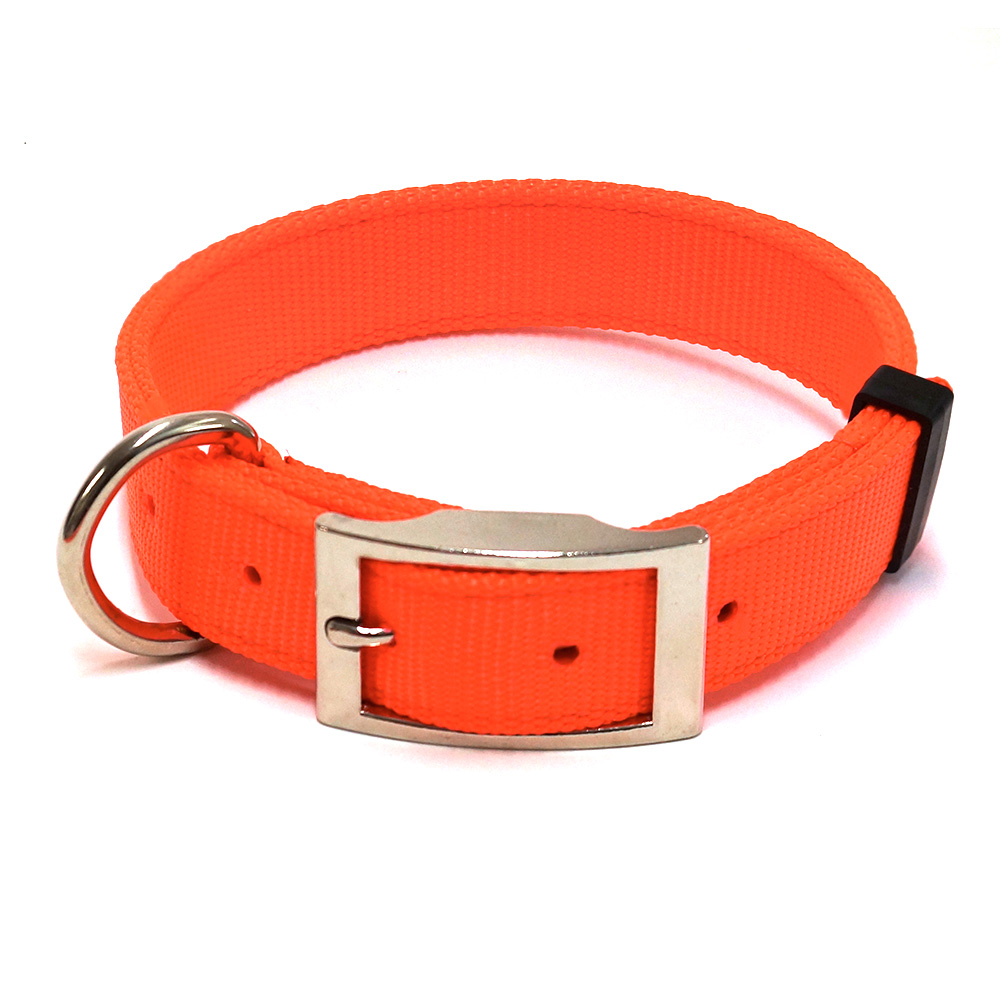 Nylon Dog Collar, DEnd, 3/4" Wide, Orange by Leather Brothers
