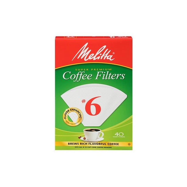 Melitta 626402 #6 White Coffee Filters, 40 Count