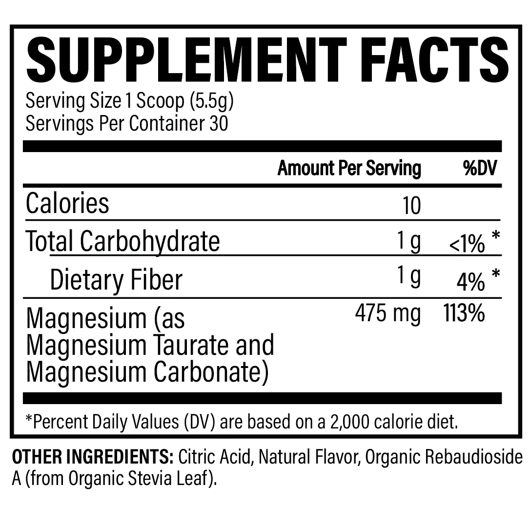 Supplement facts label showing serving size, ingredients and daily value percentages for a product with 30 servings.