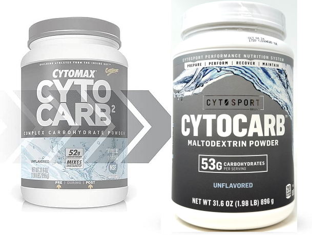 Cytomax Cyto Carb - complex carbohydrate powder for athletes; 53g carbs per serving, unflavored; Net weight 31.6 oz.