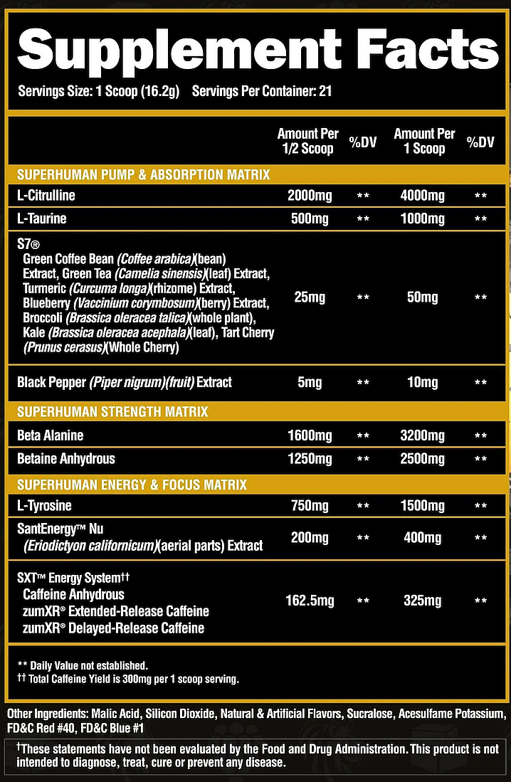 Alpha Lion SuperHuman Pre-Workout Miami Vice - 42 Servings