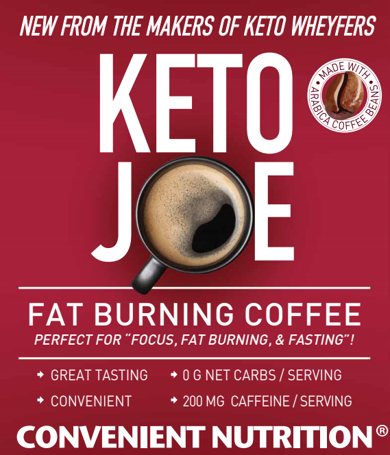 New Keto Wheyfers product: Ketof Joe arabica coffee aids in focus, fat burning, and fasting with 200mg caffeine per serving.
