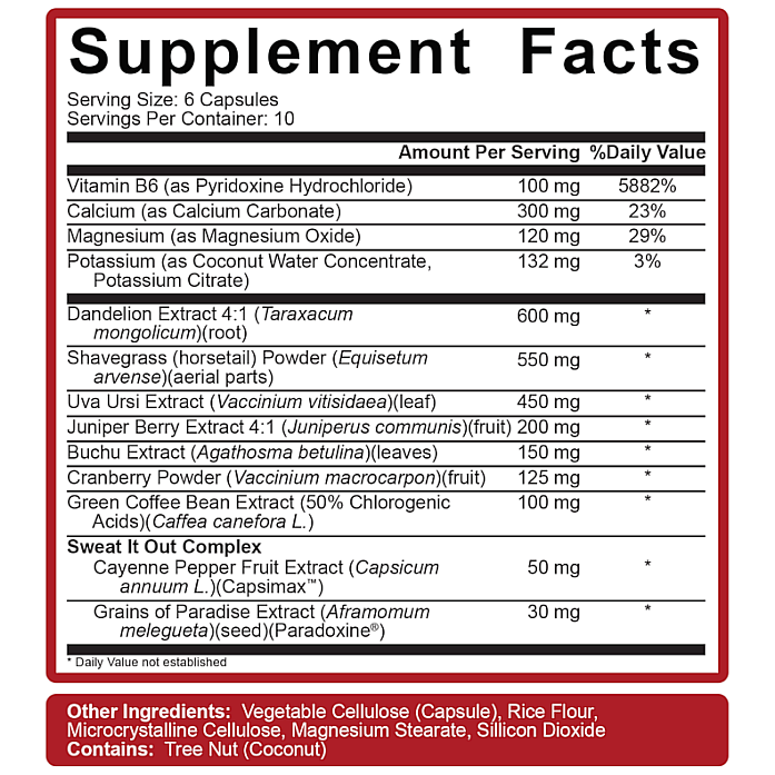 A chart showing the supplement facts for a product, listing serving size, ingredients and their quantities, daily value percentages and allergen information.