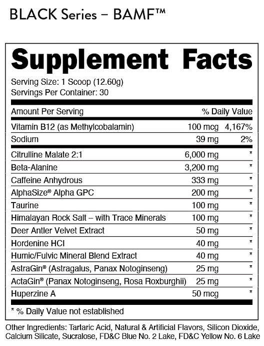 Bucked Up Bamf Black Candy Shop Sour Gummy 30 Servings