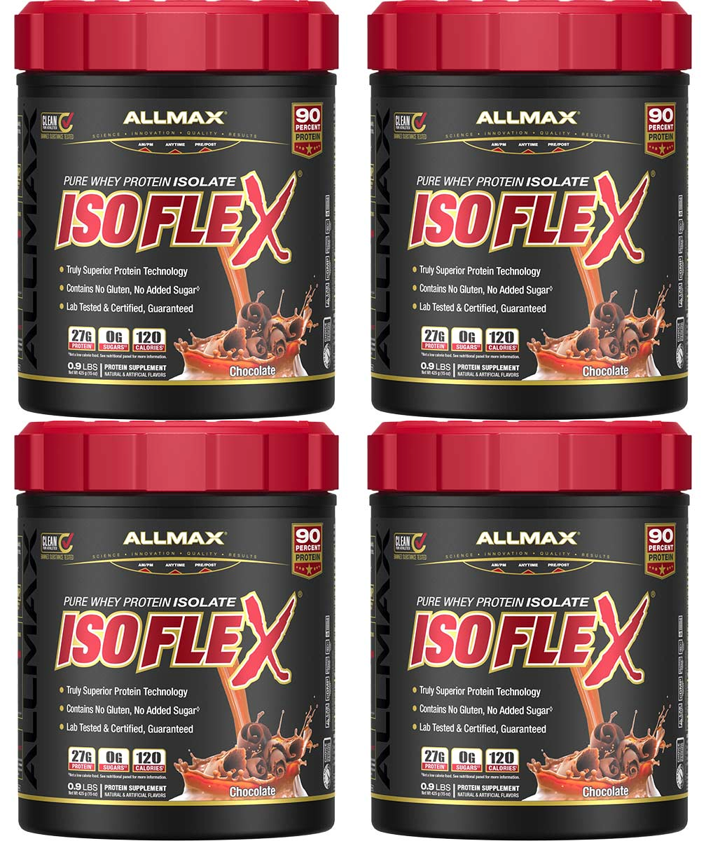 AllMax Nutrition IsoFlex Whey Protein Isolate Chocolate 4 Lb (4 x 1