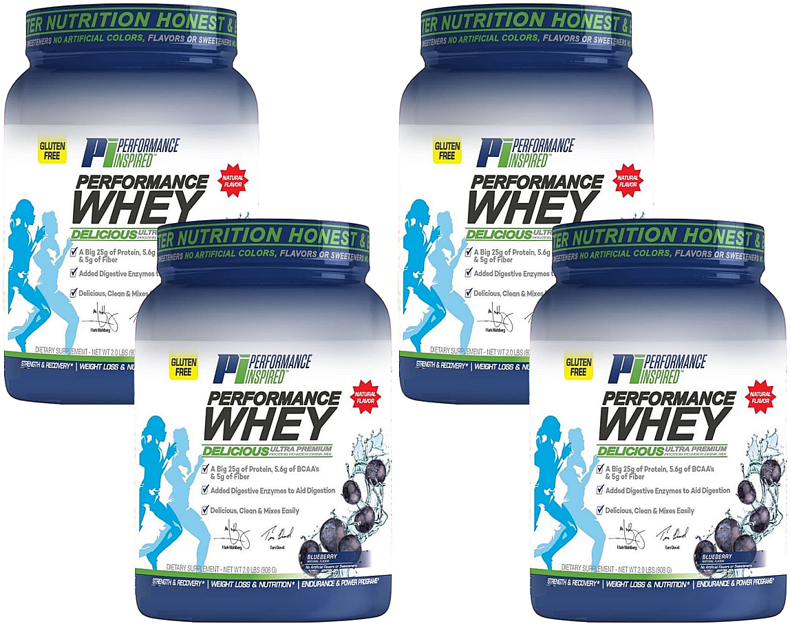 Performance Inspired Nutrition WHEY Protein Blueberry - 8 lb (4 x 2 Lb ...