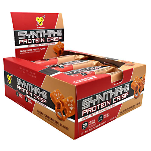 Bsn Syntha 6 Protein Crisp Bars Salted Toffee Pretzel 12 Bars