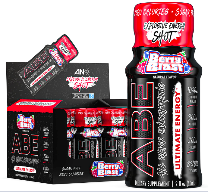 -ABE Ultimate Energy Shot 2 oz Berry Blast - 24 x 2oz bottles by ABE Nation