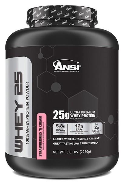 ANSI Whey 25 Whey Protein Strawberries Cream 5 Lb 34 99 W coupon 