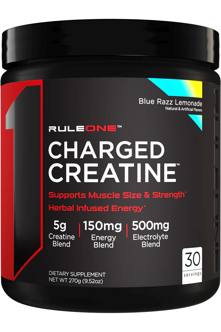 Rule1 R1 Charged Creatine Blue Razz Lemonade - 30 Servings by Rule 1