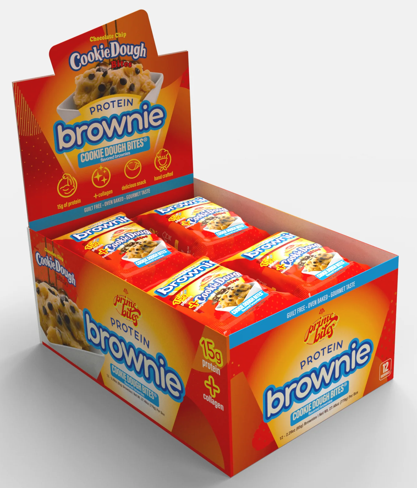 Prime Bites Protein Brownie Cookie Dough Bites 12 Pack