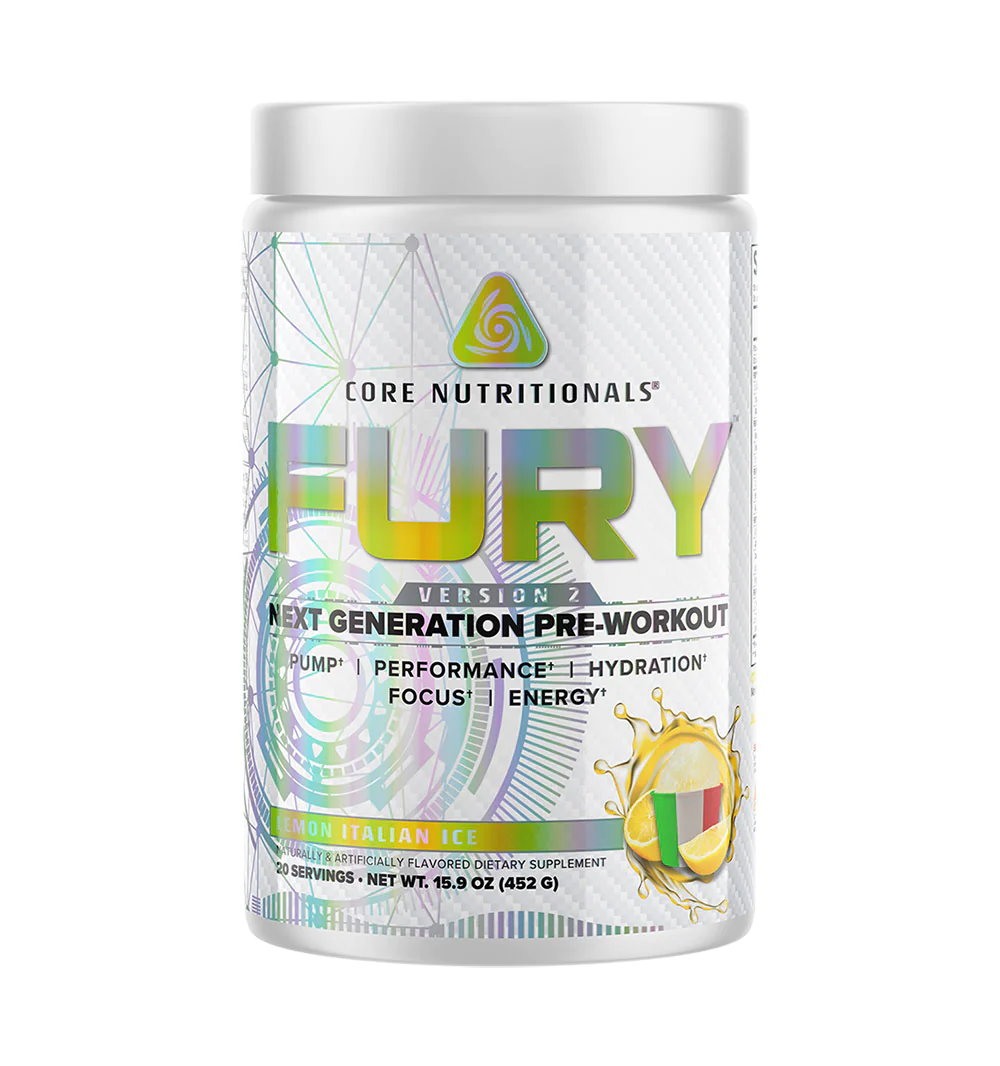 Core Nutritionals FURY V2 PreWorkout Lemon Italian Ice 20 Servings