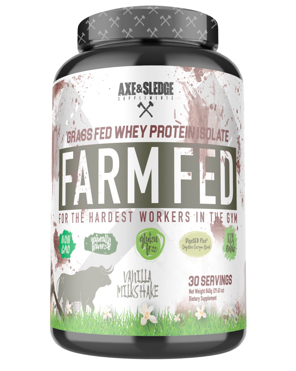 Axe & Sledge Farmfed Grass Fed Whey Protein Isolate Vanilla 30