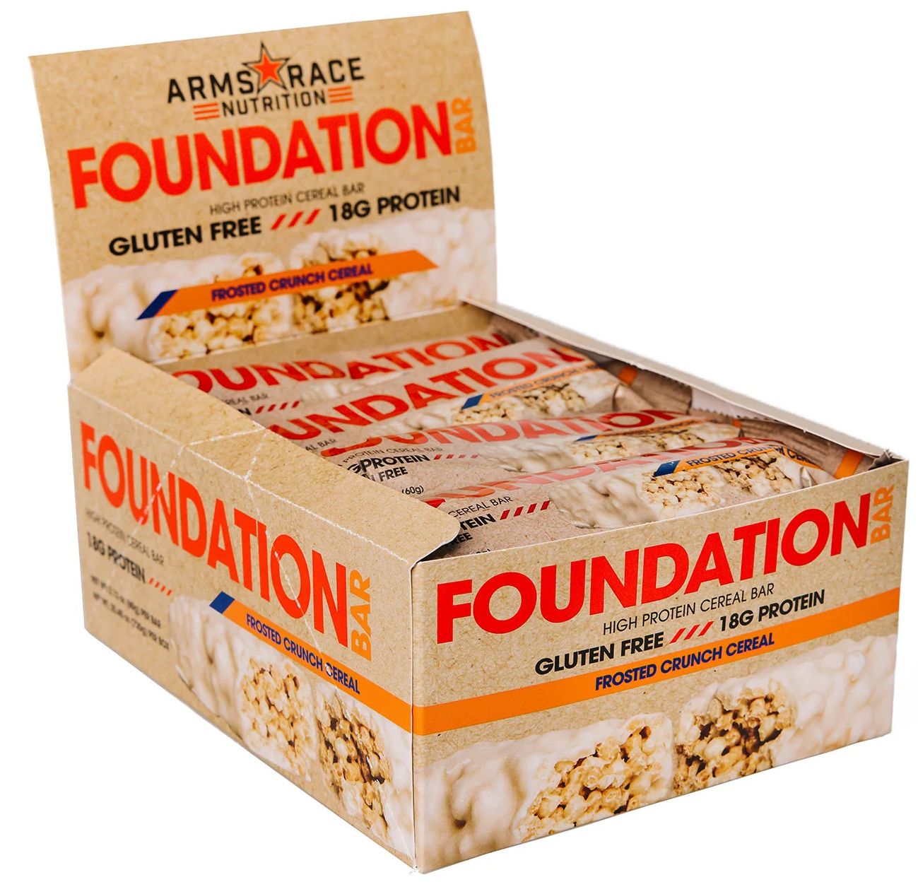 Arms Race Nutrition Foundation Protein Bar Frosted Crunch Cereal 12 Bars