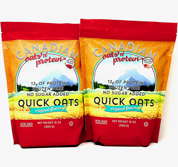 Canadian Oats n' Protein Quick Oats Original 2 x 10 Serving Bags TWINPACK