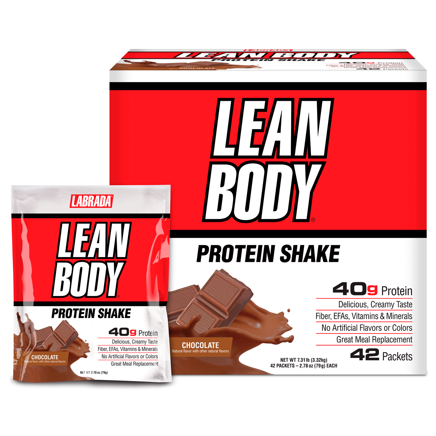 Labrada Lean Body Packs Chocolate - 42 Pack by Labrada Nutrition