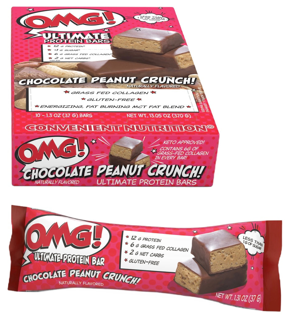 Convenient Nutrition OMG Ultimate Protein Bars Chocolate Peanut Crunch