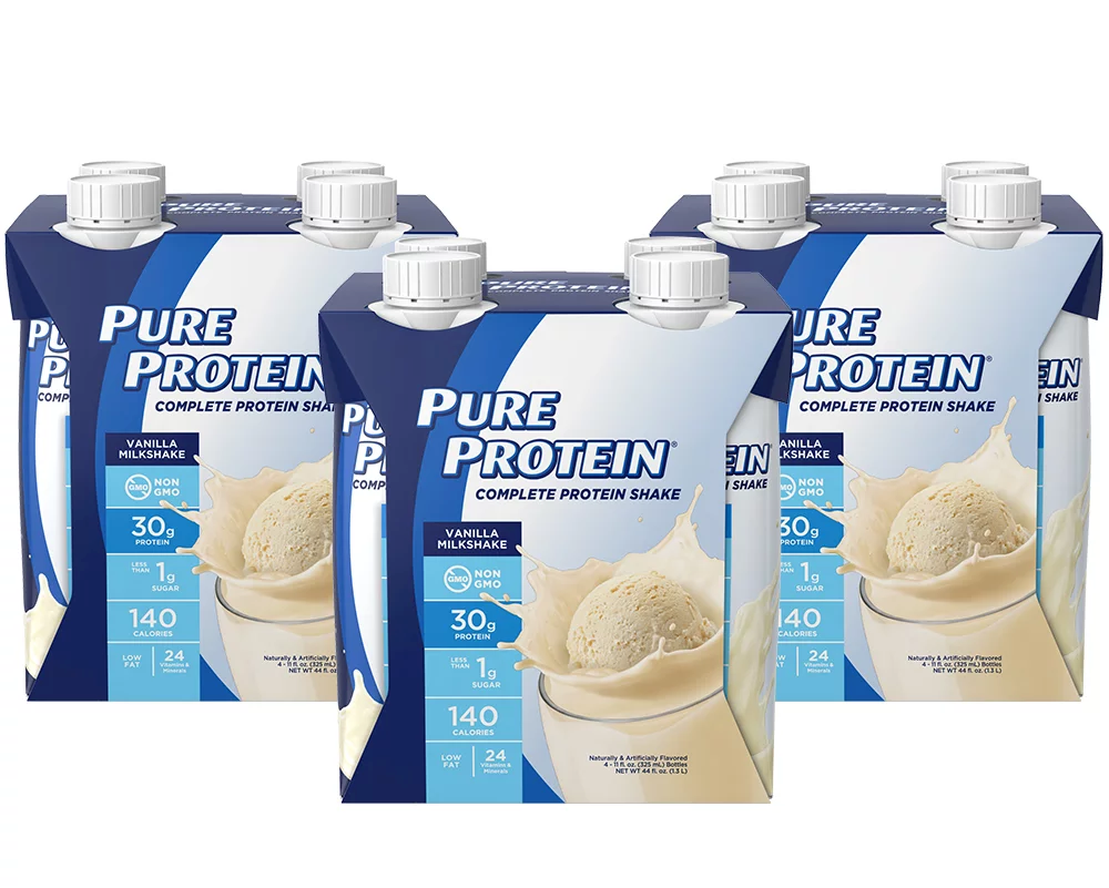 Pure Protein Complete 30g Protein Shake Vanilla Milkshake 12 Containers