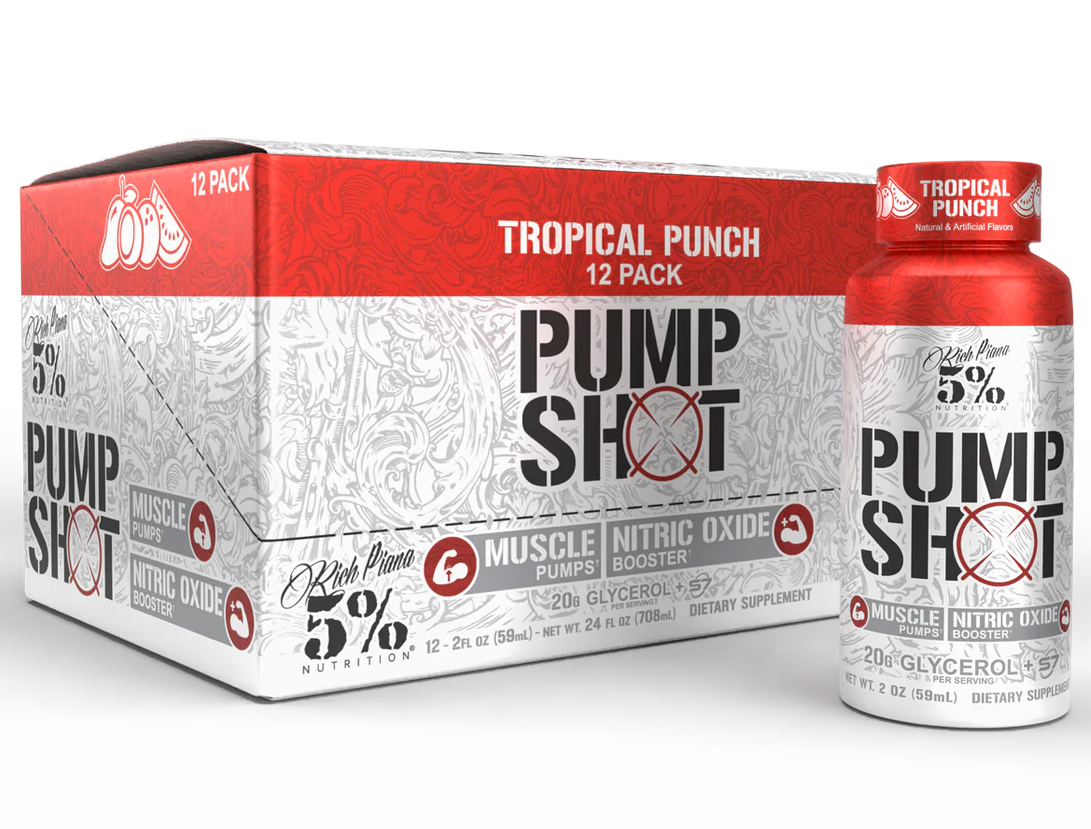 5% Nutrition Pump Shot Tropical Punch - 12 Bottles