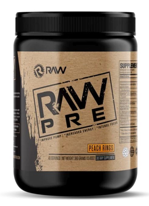 Raw Nutrition Pre Pre Workout Peach Rings 40 Servings