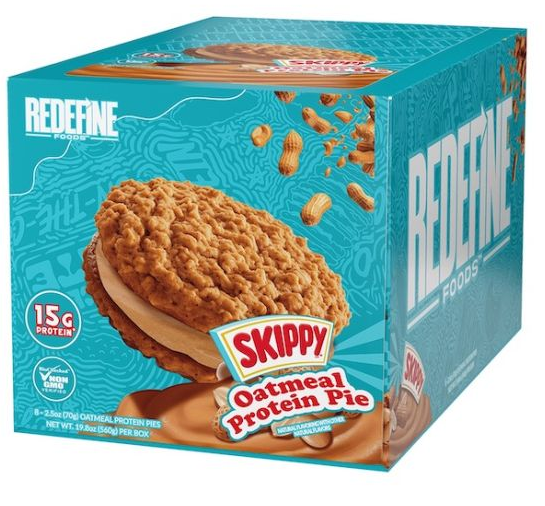 Redefine Foods Oatmeal Protein Pie Skippy Original Peanut Butter 8 Pack