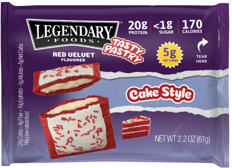Legendary Foods Tasty Pastry Toaster Pastries Red Velvet 12 Pastries
