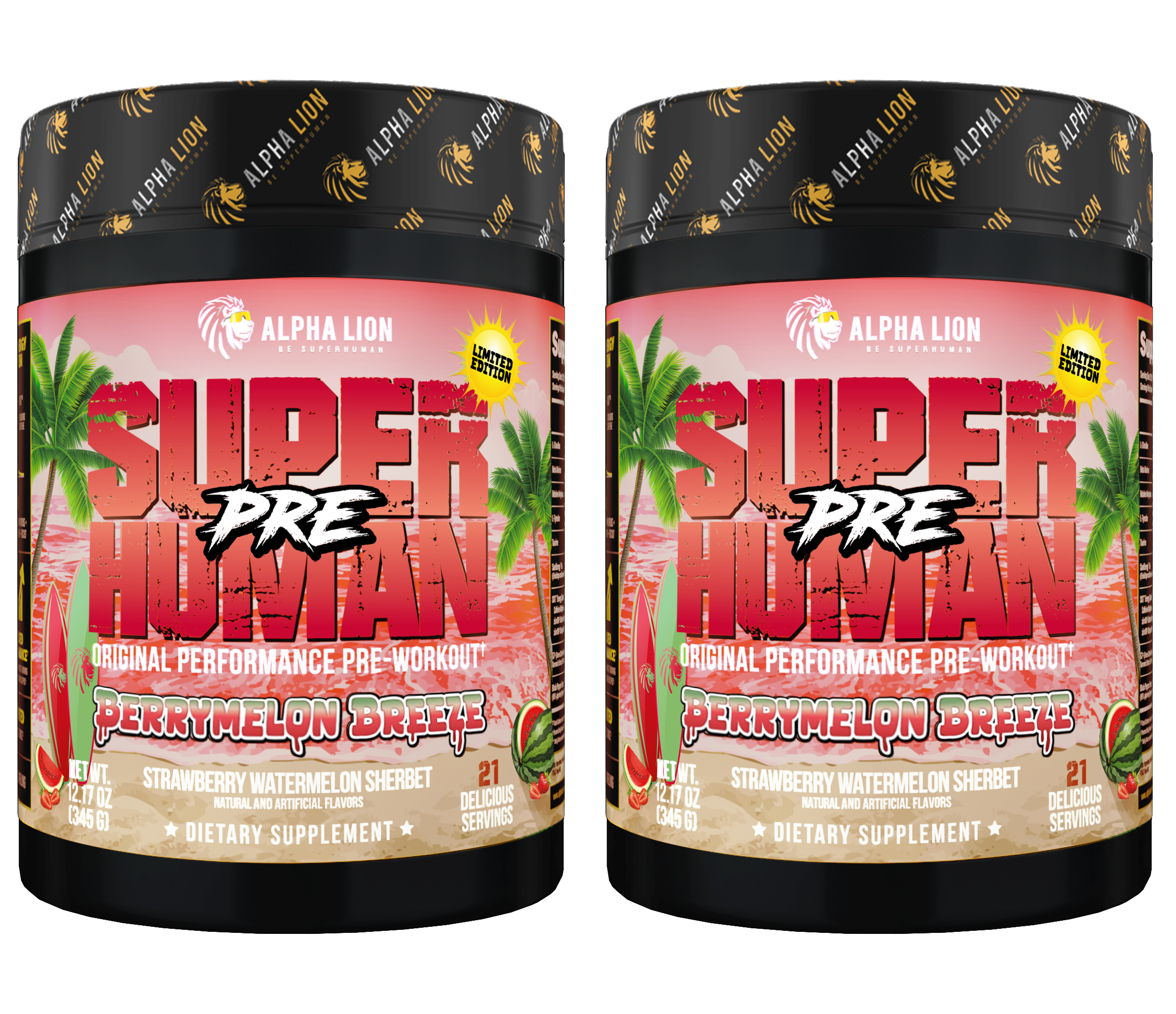 Alpha Lion SuperHuman PRE PreWorkout Berrymelon Breeze 2 x 21