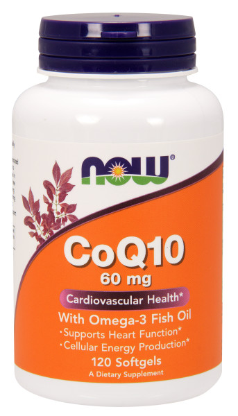 Now Foods CoQ10 60 Mg with Omega 3 Fish Oil 120 Softgels