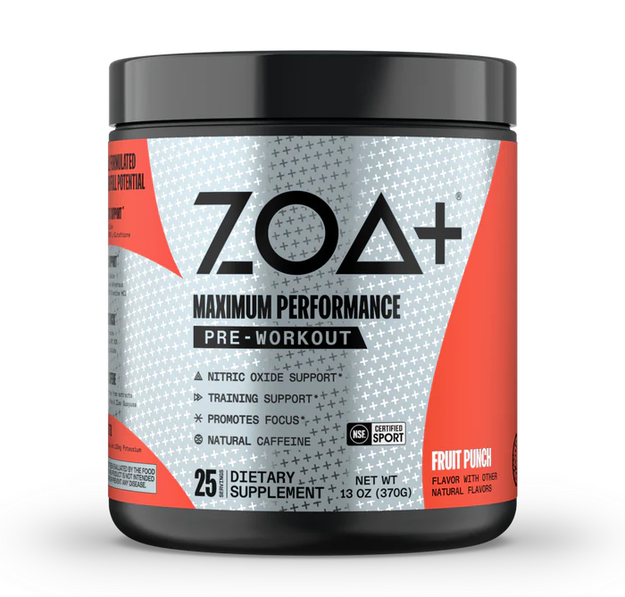 ZOA+ Pre Workout Fruit Punch 25 Servings