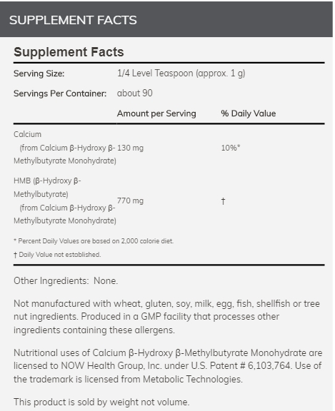 Supplement facts of a product, detailing servings, ingredients, and allergy information. Not manufactured with common allergens.