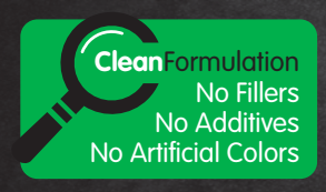 CleanFormulation product free from fillers, additives, and artificial colors.