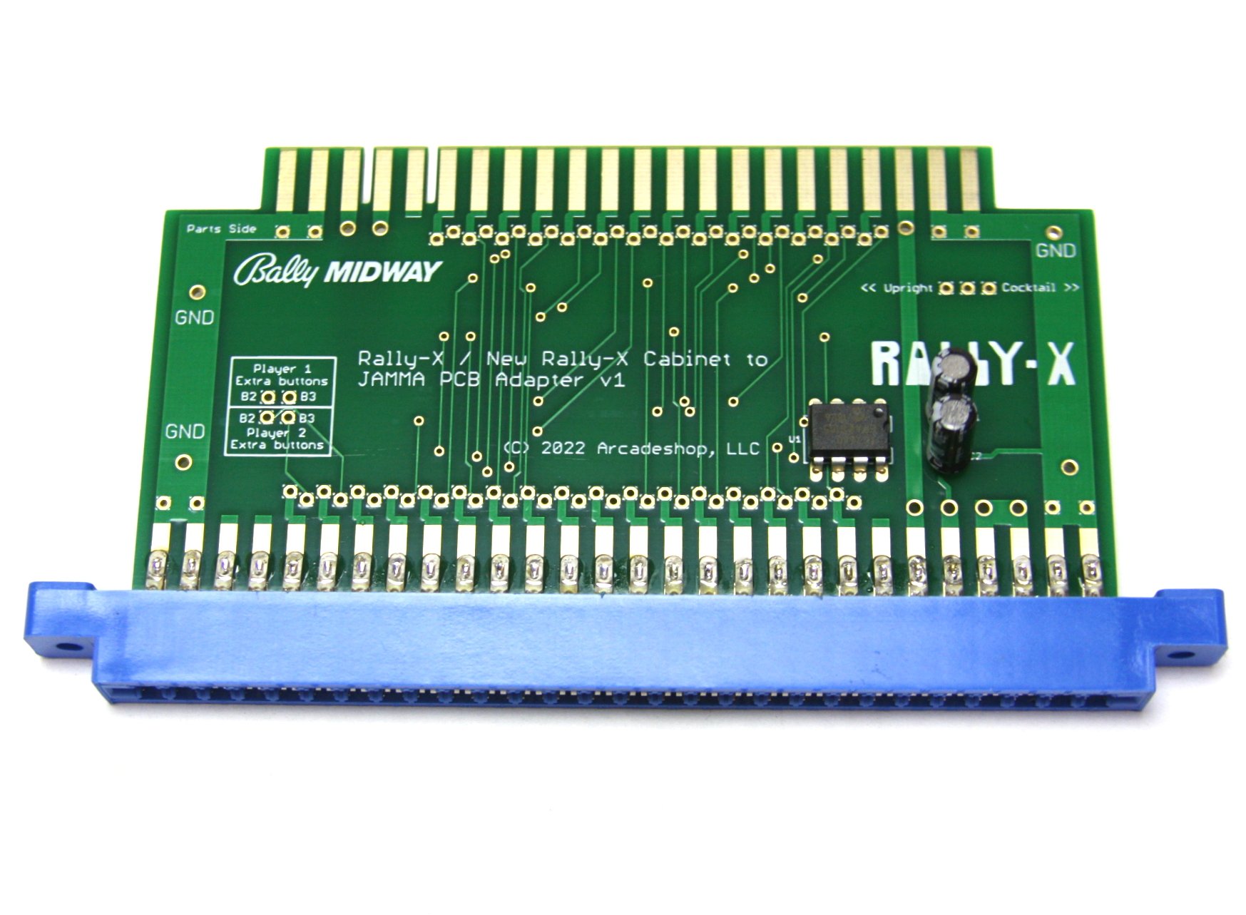 Rally-X Cabinet to JAMMA PCB Adapter