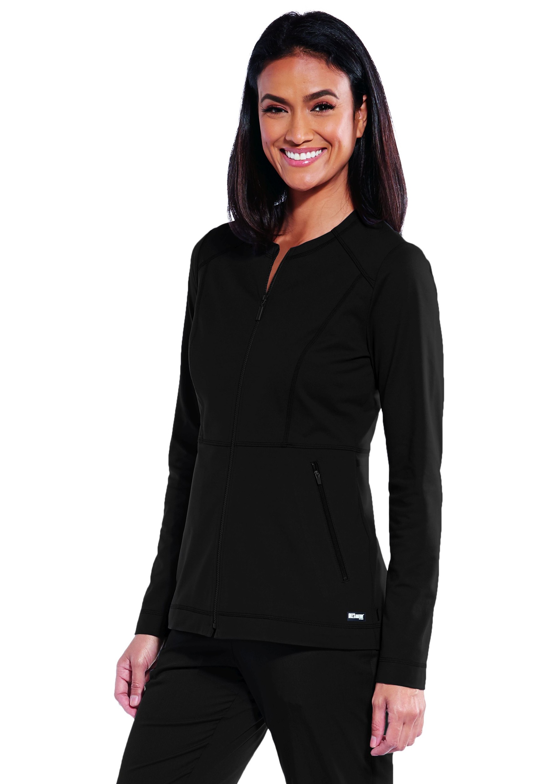 Barco 26" Round Neck Zip Front Scrub Top