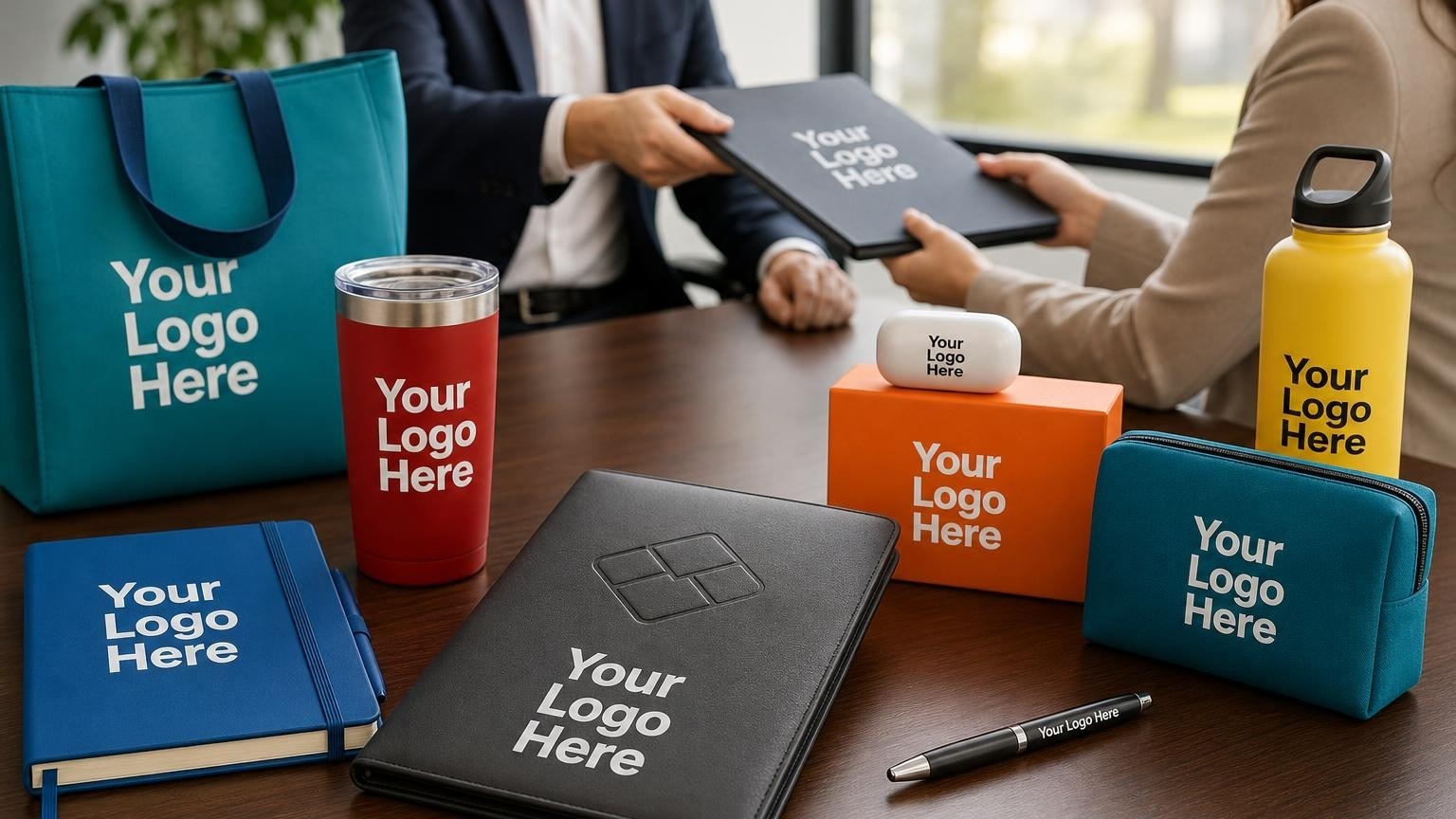 A professional leatherette policy portfolio and executive metal pen on an advisor's desk during a client meeting.