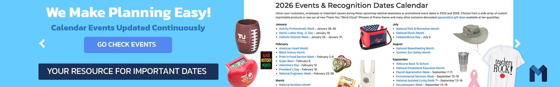 2026 Events & Recognition Dates Calendar