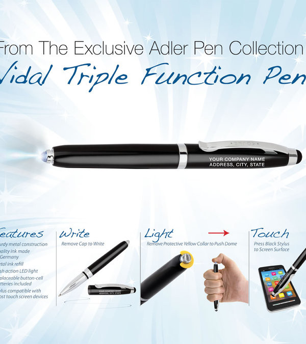 Vidal Triple Function Pen Myron Promotional Products
